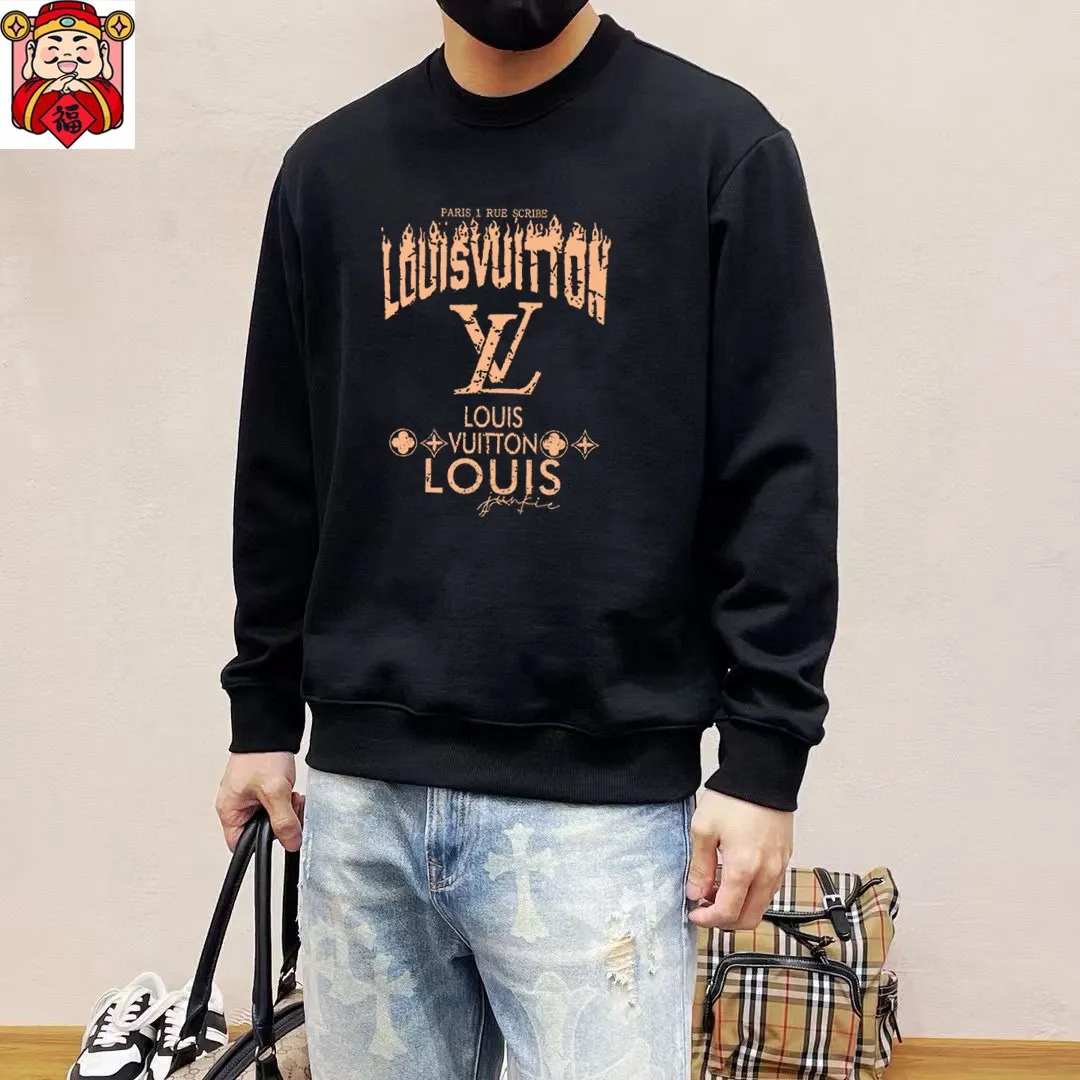 🅿️220 brand [LV Louis Vuitton] (good news for fat people) 2025ss autumn latest long-sleeved round-neck sweatshirt, on sale simultaneously on the official website. Refreshing and breathable. Made of top Tencel Roman. Comfortable and soft. 3D three-dimensional clarity. Super fashion sense. Great for gifting and keeping for yourself. Size: M-5XL (can wear up to 220 pounds)